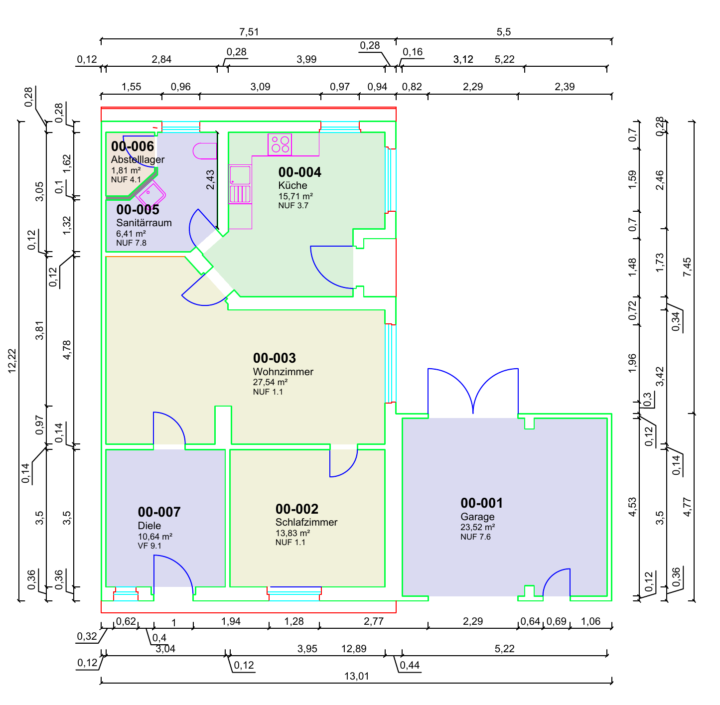 DIN-277-Flächenplan von MessKontur